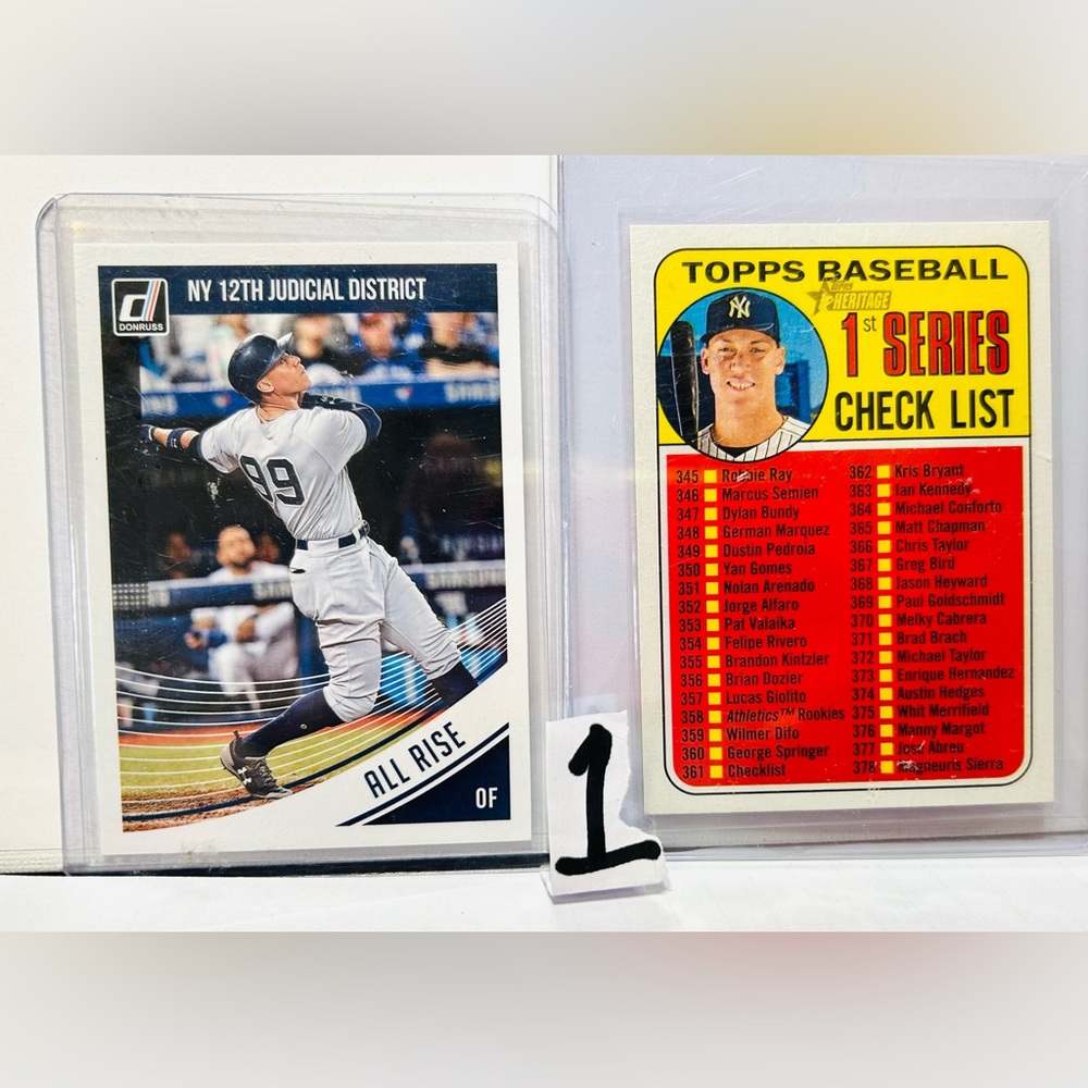 2- 2018 AARON JUDGE YANKEES 1st YEAR TOPPS CARDS BOTH MINT !ONE PRICE ! BASEBALL